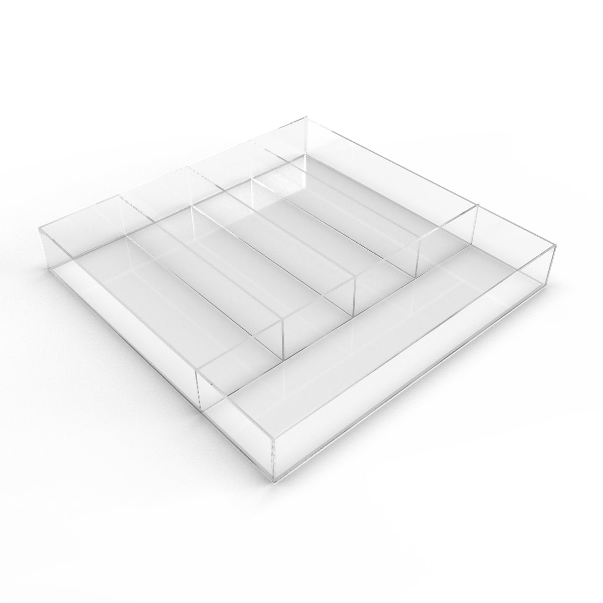 Mlkstudi Clear Acrylic Drawer Organizer Insert - Custom-Cut Premium Modular Divider for Vanity, Kitchen & Office Drawer