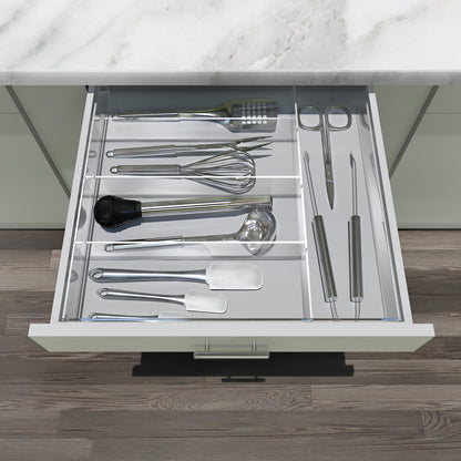 Mlkstudi Clear Acrylic Drawer Organizer Insert - Custom-Cut Premium Modular Divider for Vanity, Kitchen & Office Drawer